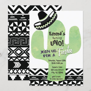 Invitation Fête d'anniversaire Fiesta Cactus Sud-Ouest