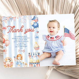 Invitation Fête d'anniversaire Fille Rayures Américaines
