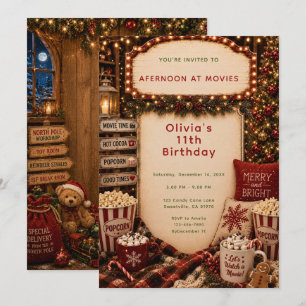 Invitation Fête d'anniversaire film de Noël