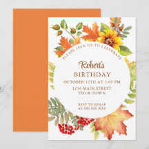 Fête d'anniversaire florale automnale élégante