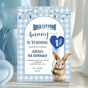 Invitation Fête d'anniversaire florale Coquette Dusty Blue Li