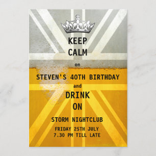 Invitation Fête d'anniversaire fraîche froide de bière de