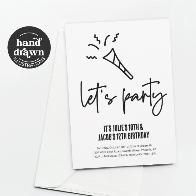 Invitation Fête d'anniversaire frère et soeur (Créateur téléchargé)