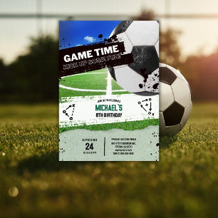 Invitation Fête d'anniversaire Garçons Ballon de Football Mod