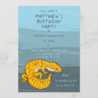 Fête d'anniversaire Gecko Lizard orange et bleu