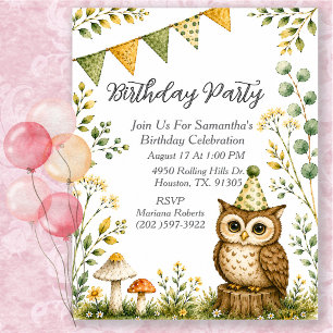 Invitation Fête d'anniversaire genre neutre pour animaux de h