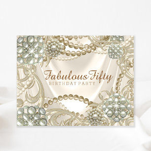 Invitation Fête d'anniversaire Glam Pearl