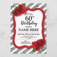 Fête d'anniversaire Gris Rouge Roses Argent Partie