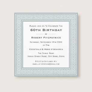 Invitation Fête d'anniversaire grise classique à tout âge ave