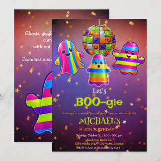 Invitation Fête d'anniversaire Halloween BOO-gie pour enfants