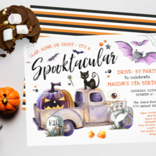 Invitation Fête d'anniversaire Halloween Drive By Trunk Or Tr