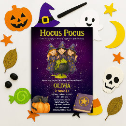 Invitation Fête d'anniversaire Halloween Hocus Pocus