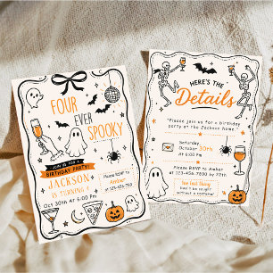 Invitation Fête d'anniversaire Halloween Quatre Toujours Effr