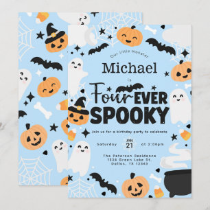 Invitation Fête d'anniversaire Halloween Quatre Toujours Effr
