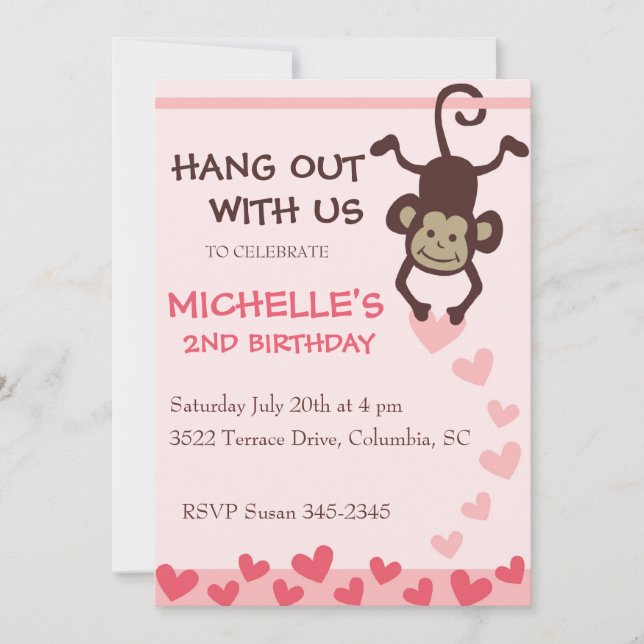 Invitation Fête d'anniversaire Hang Out (Devant)