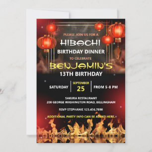 Invitation Fête d'anniversaire Hibachi