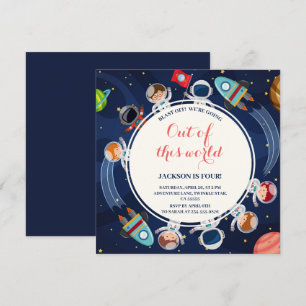 Invitation Fête d'anniversaire hors de ce monde dans l'espace