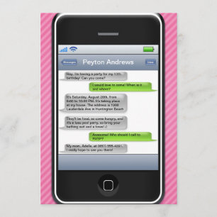 Invitation Fête d'anniversaire iParty téléphone intelligent