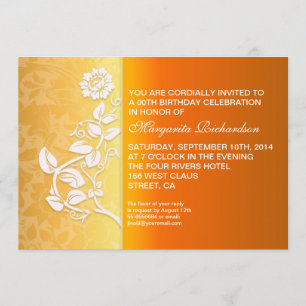 Invitation fête d'anniversaire jaune orange