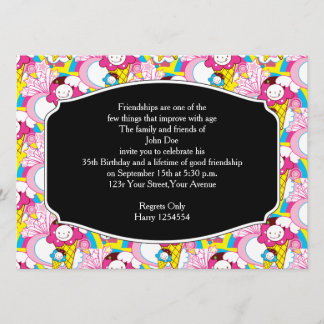 Invitation Fête d'anniversaire Kawaii Crème de glace Uber mig