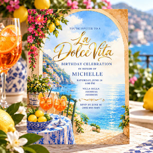 Invitation Fête d'anniversaire La Dolce Vita Côte amalfitaine
