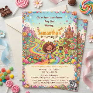 Invitation Fête d'anniversaire la plus douce jamais Candyland