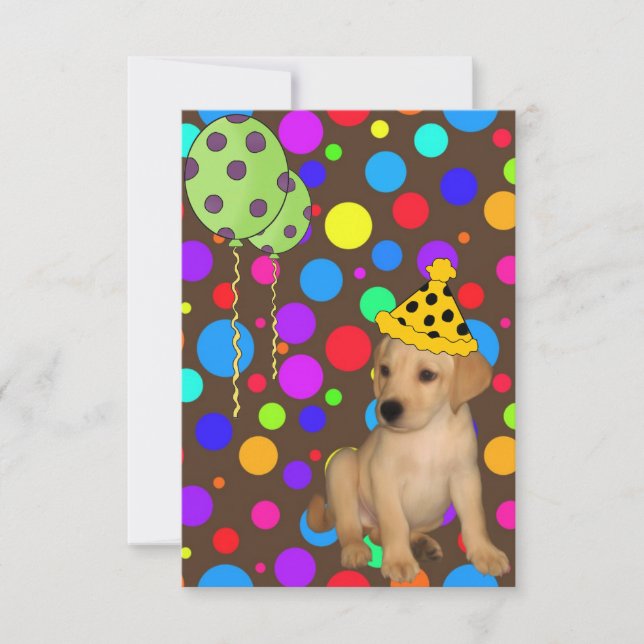 Invitation Fête d'anniversaire Labrador Chaussettes Balloons  (Devant)