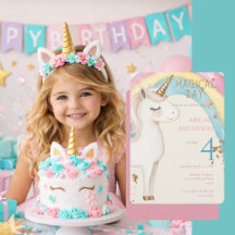 Fête d'anniversaire Licorne de Jour Magique Arrond