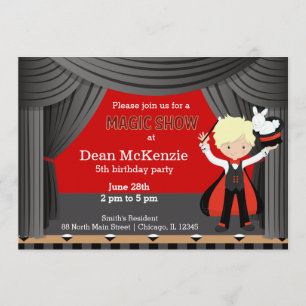 Invitation Fête d'anniversaire Magic Show