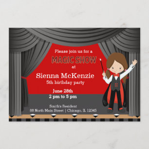 Invitation Fête d'anniversaire Magic Show