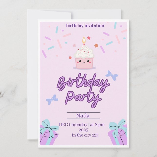 Invitation Fête d'anniversaire magique (Devant)