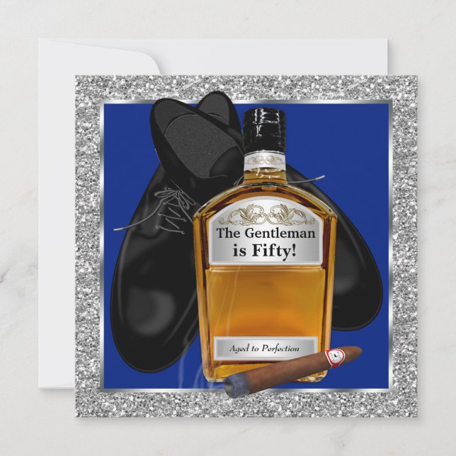 Invitation Fête d'anniversaire Mans Whiskey (Devant)