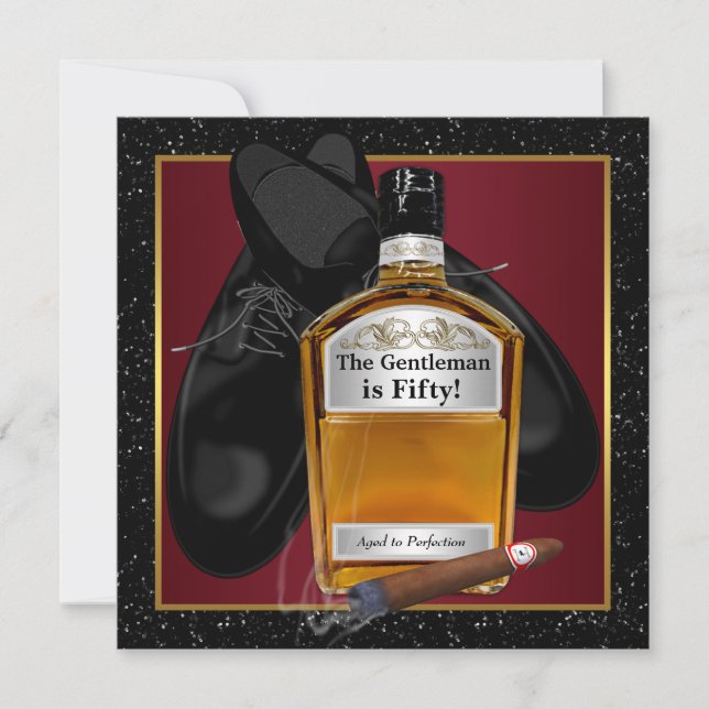 Invitation Fête d'anniversaire Mans Whiskey (Devant)