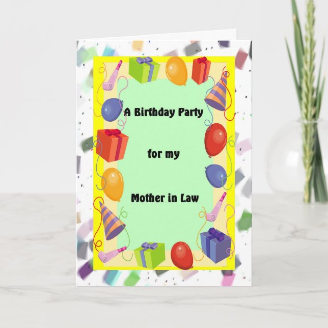 Invitation Fête d'anniversaire / Mère en droit, Festif (Devant)