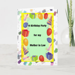Invitation Fête d'anniversaire / Mère en droit, Festif