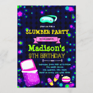 Invitation fête d'anniversaire mignonne et brillan