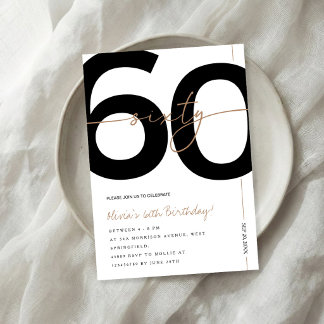 Invitation Fête d'anniversaire minimaliste moderne blanc et o