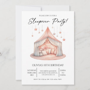 Invitation Fête d'anniversaire Minimaliste pour filles