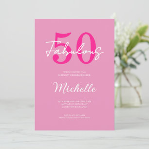 Invitation Fête d'anniversaire moderne 50 ans et fabuleuse ro
