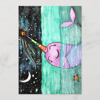 Invitation Fête d'anniversaire Narwhal