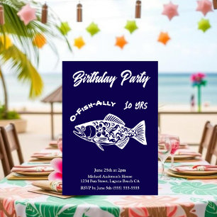 Invitation Fête d'anniversaire-O-Fish-ally poisson hawaïen