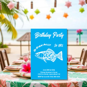Invitation Fête d'anniversaire-O-Fish-ally poisson hawaïen