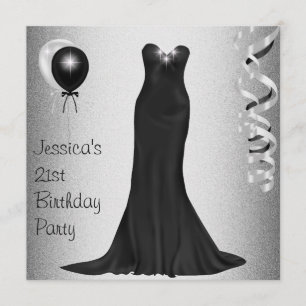 Invitation Fête d'anniversaire officielle en noir et blanc d'