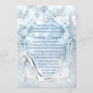 Invitation Fête d'anniversaire Pantoufle de verre de Cendrill
