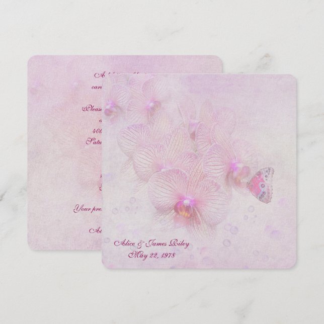 Invitation Fête d'anniversaire papillon (Devant / Derrière)