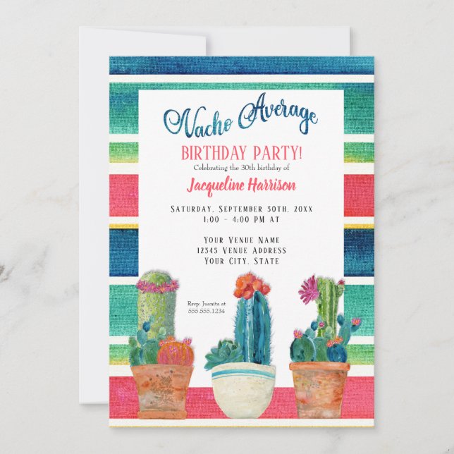 Invitation Fête d'anniversaire pas comme les autres Cactus de (Devant)