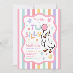 Invitation Fête d'anniversaire pastel de 2 ans de Two Silly G