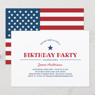 Invitation Fête d'anniversaire patriotique