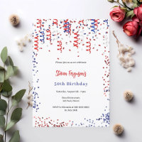 Fête d'anniversaire Patriotique rouge bleu blanc c