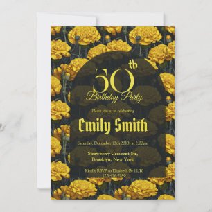 Invitation Fête d'anniversaire personnalisée avec des pétales